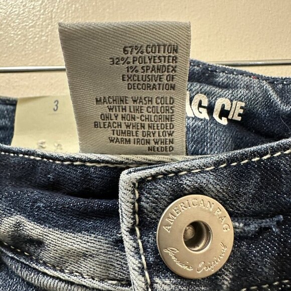 2/$30 American Rag Cie Cargo Denim Mini Skirt Size 3 Y2K Cowgirl Stretch NWT - Picture 9 of 9